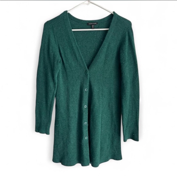Eileen Fisher Sweaters - Eileen Fisher Forest Green Knit cardigan size XS